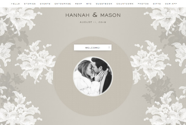 Natural Lace by Carolina Herrera single page website layout