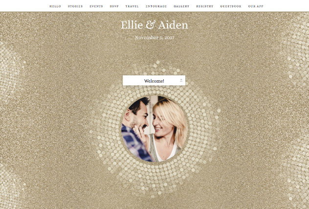 Glitz and Glam single page website layout