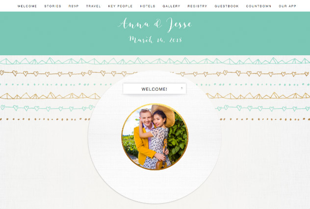 Aqua Sorbet single page website layout