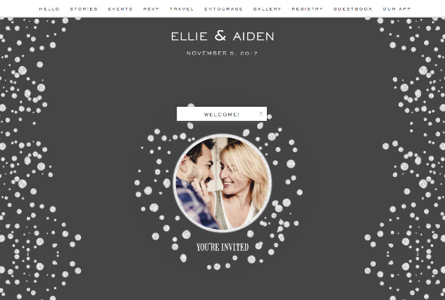 Chalkboard Confetti single page website layout