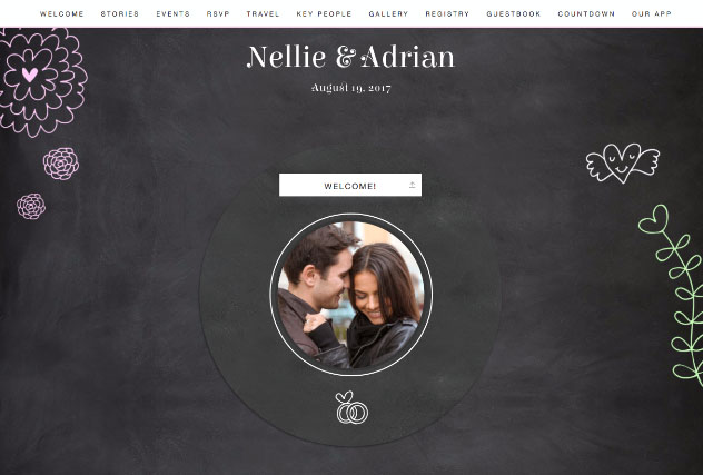 High School Sweethearts single page website layout