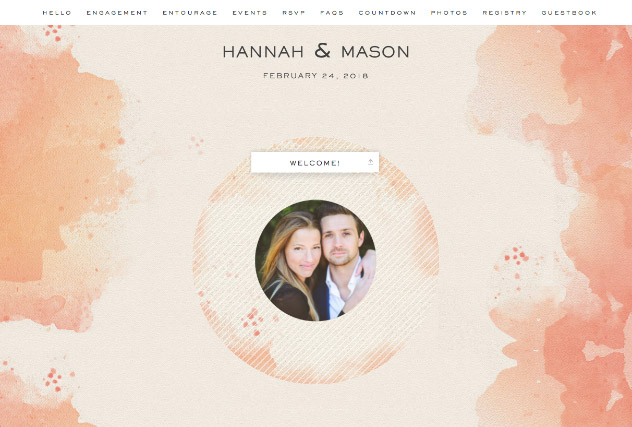 Painterly Chic in Peach single page website layout