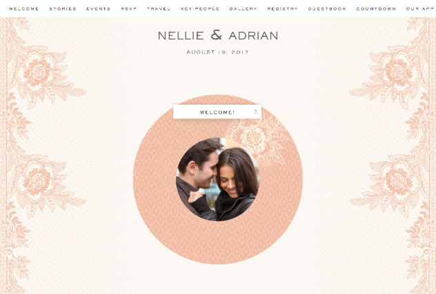 Floral Lace single page website layout