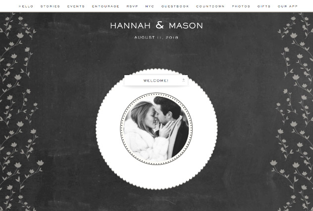 Chalkboard Flowers single page website layout