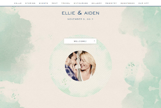 Painterly Chic in Mint single page website layout