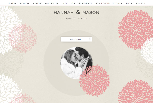 Pink Chrysanthemum single page website layout