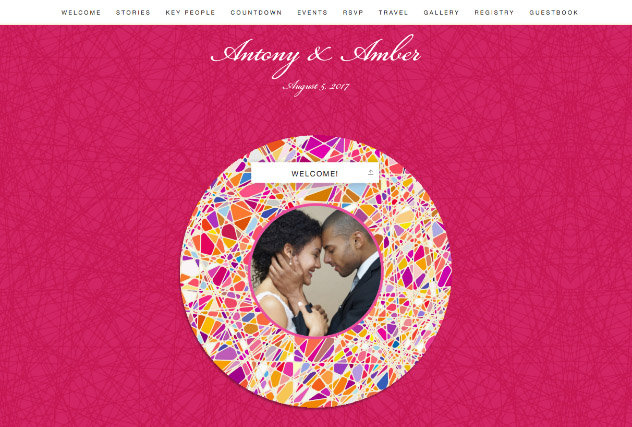 Retro Stained Glass single page website layout