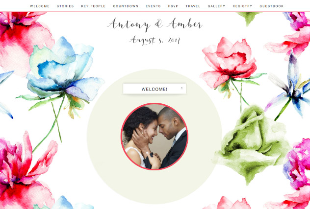 Floral Splash  single page website layout
