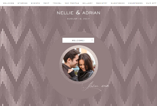 Champagne & Diamonds single page website layout