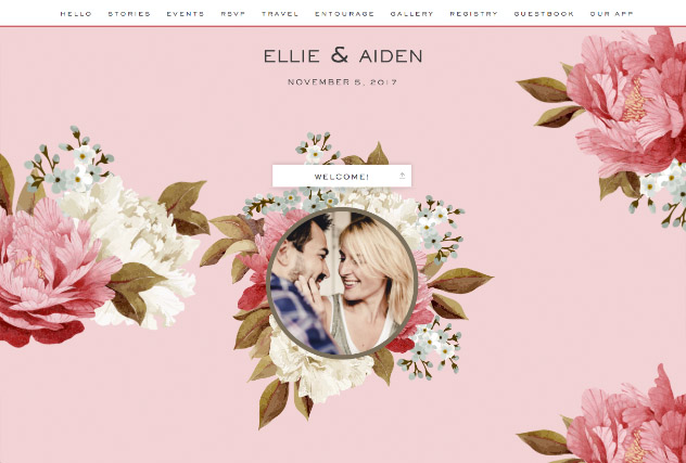 Blushing single page website layout