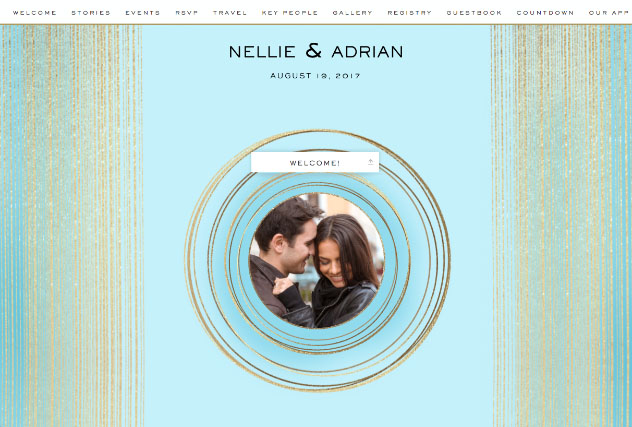 Soft Blue Spun Gold single page website layout