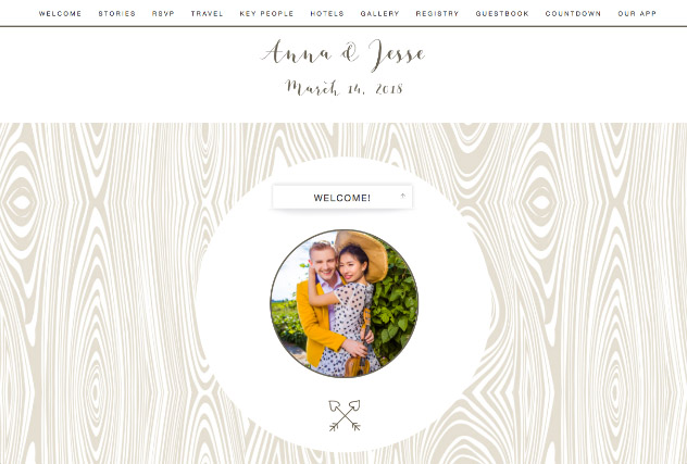 Wood Grain Heart single page website layout