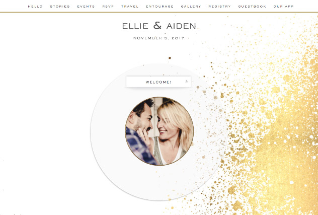 Gold Splash single page website layout