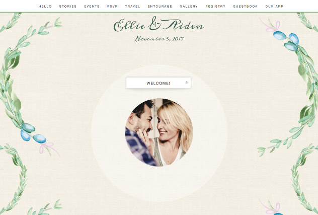 Olive Garland single page website layout