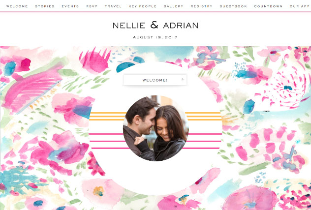 Spring Floral Watercolor single page website layout