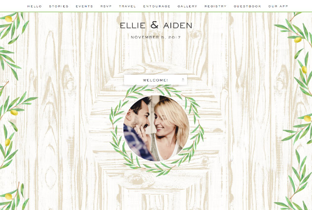 Rustic Olive Branch single page website layout