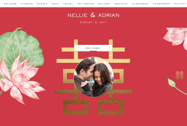 Double Happiness Crimson single page website layout