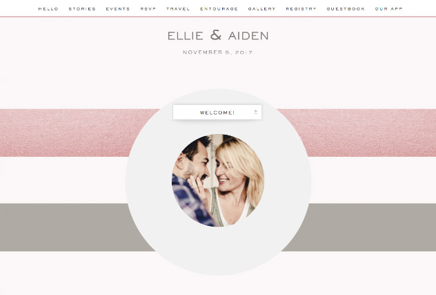 Striped Modern Rose and Grey single page website layout