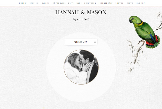 Vintage Lovebirds single page website layout