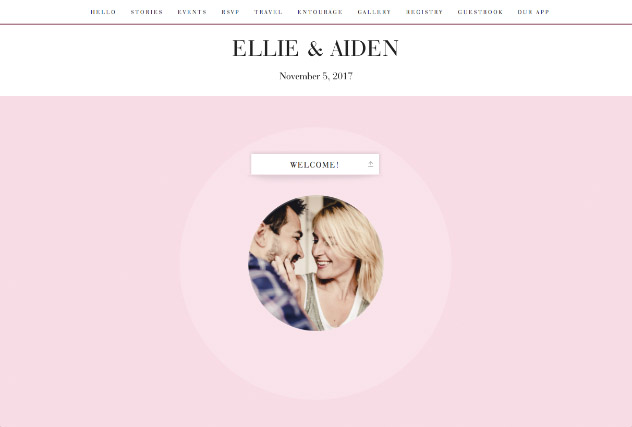 Truly Pink single page website layout