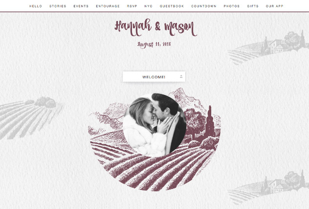 Rustic Vineyard single page website layout