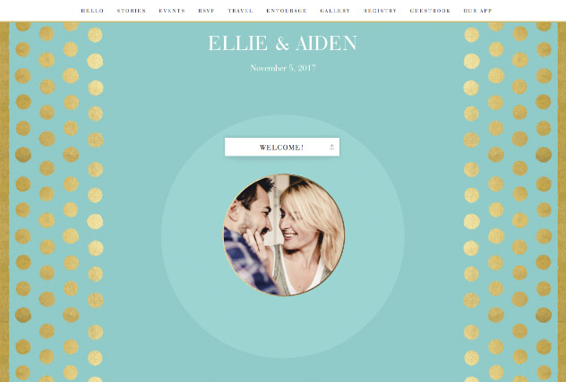 Stamped Dots - Teal single page website layout