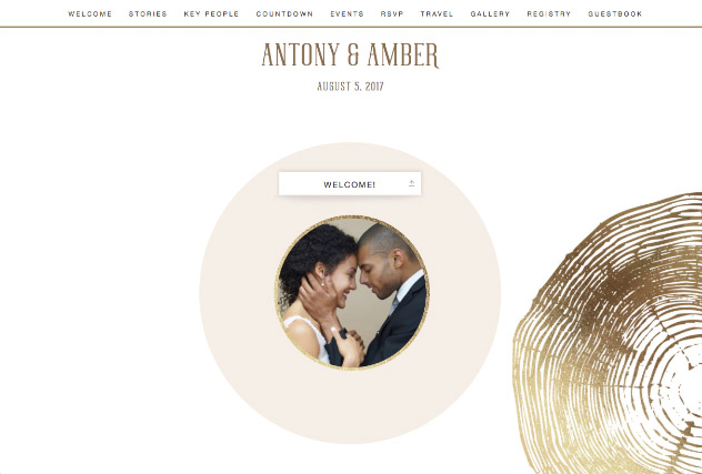 Golden rings single page website layout