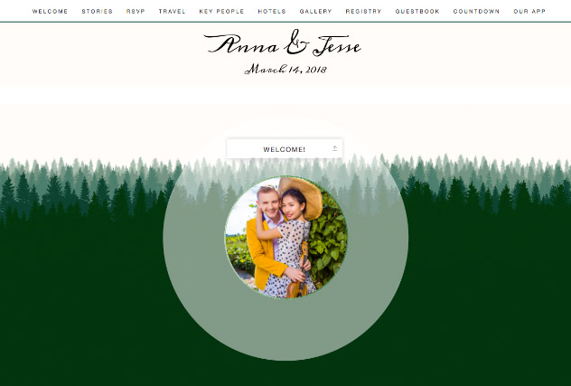 Forest single page website layout