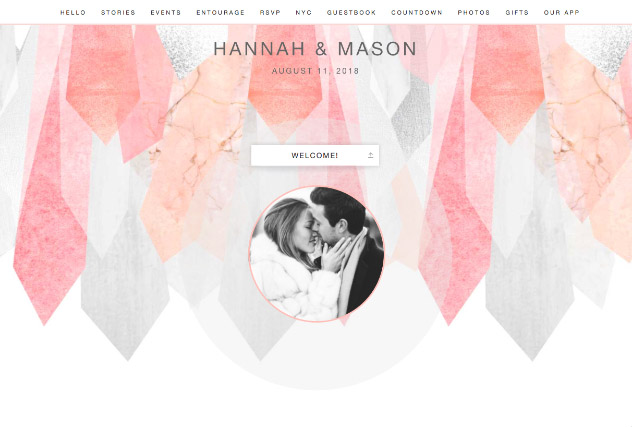 Pink Crystal single page website layout