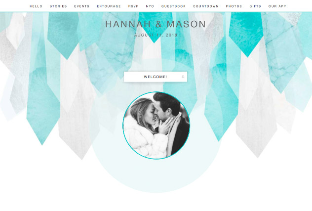 Teal Crystals single page website layout