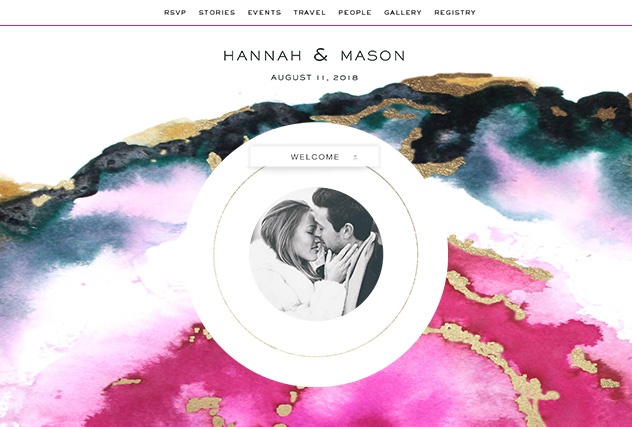 Pink Gemstone single page website layout