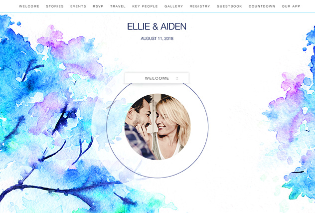 Watercolor Branches single page website layout
