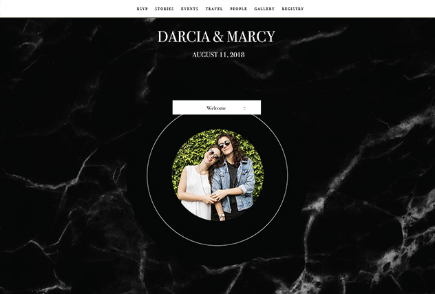 Midnight Marble single page website layout