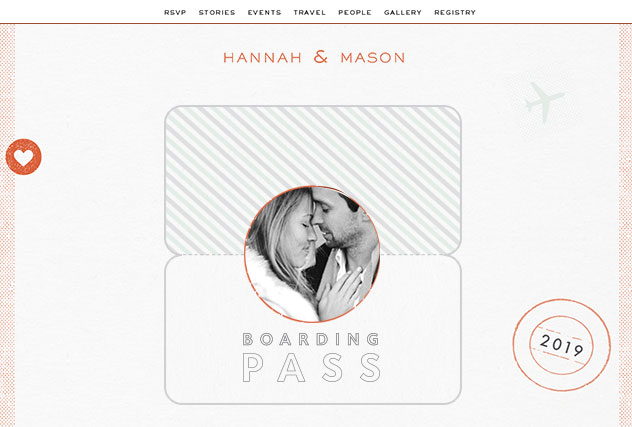 Vintage Boarding Pass 2019 single page website layout