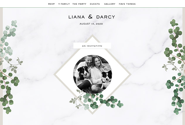 Geometric Botanical single page website layout