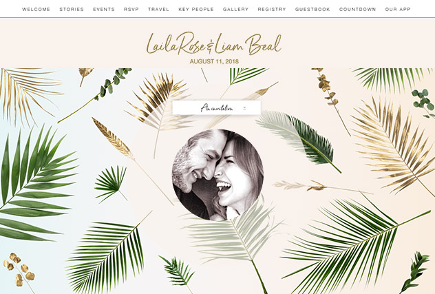 Gold Leaf Foliage single page website layout